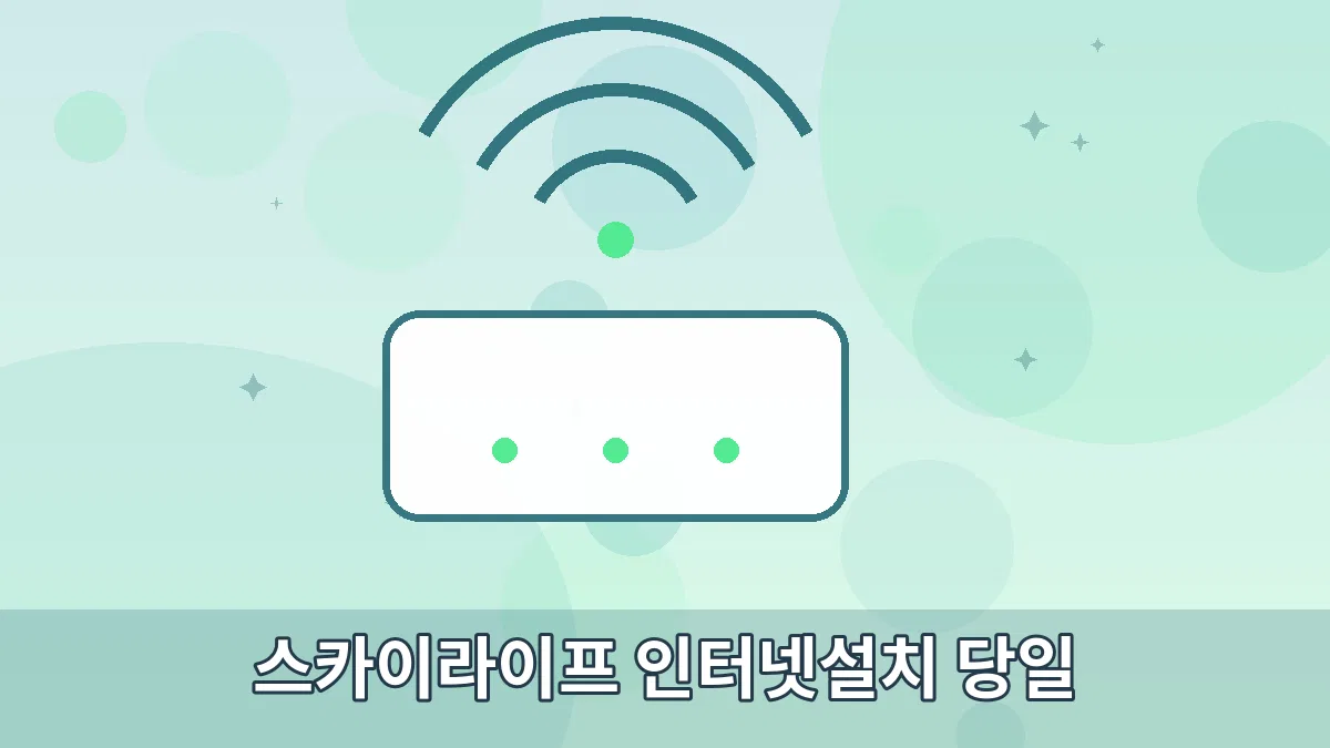 스카이라이프 인터넷설치 당일 안내 이미지